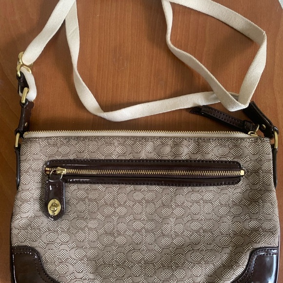 Coach Handbags - Coach Crossbody Bag in Brown and Cream with Signature Monogram